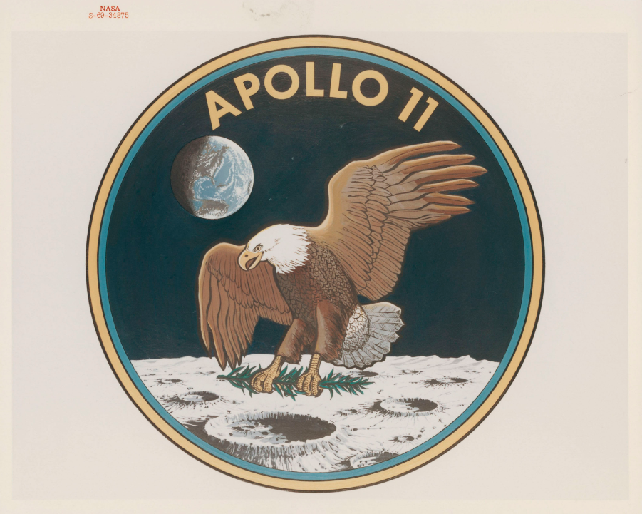 The official emblem of the first human lunar landing mission, 1969