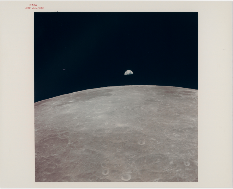 The first and only Earthrise ever photographed after trans Earth injection