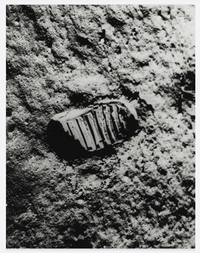 The footprint on the moon.